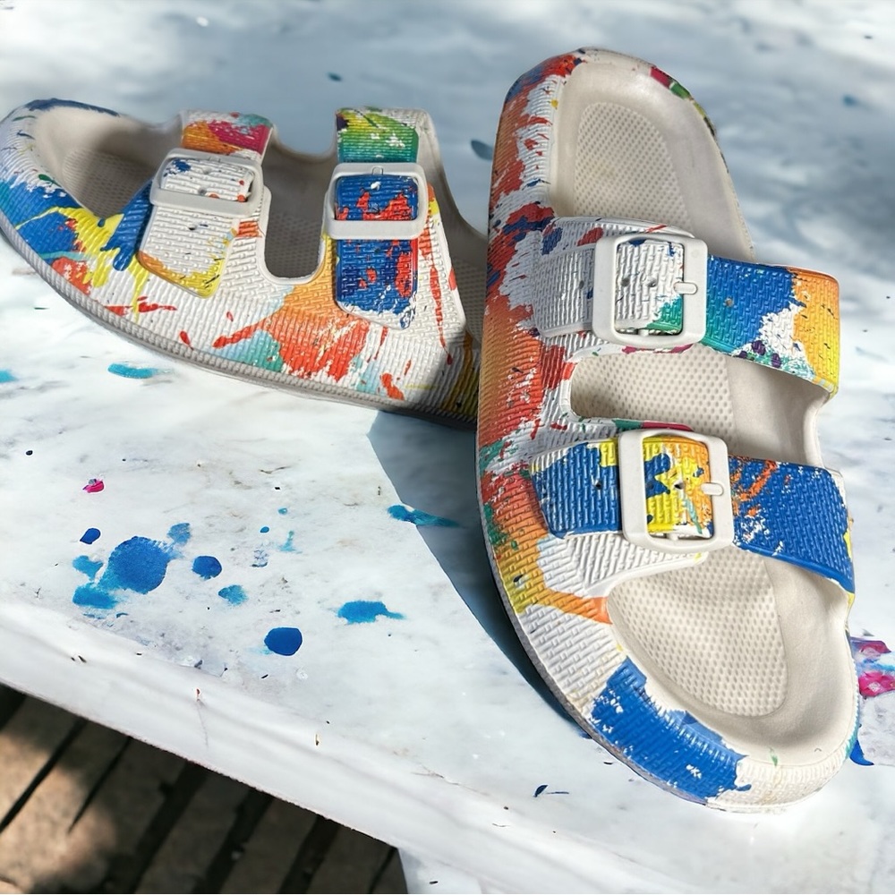 Cool Paint Splatter Design Cushy Slides (10-11) - Picture 7 of 7